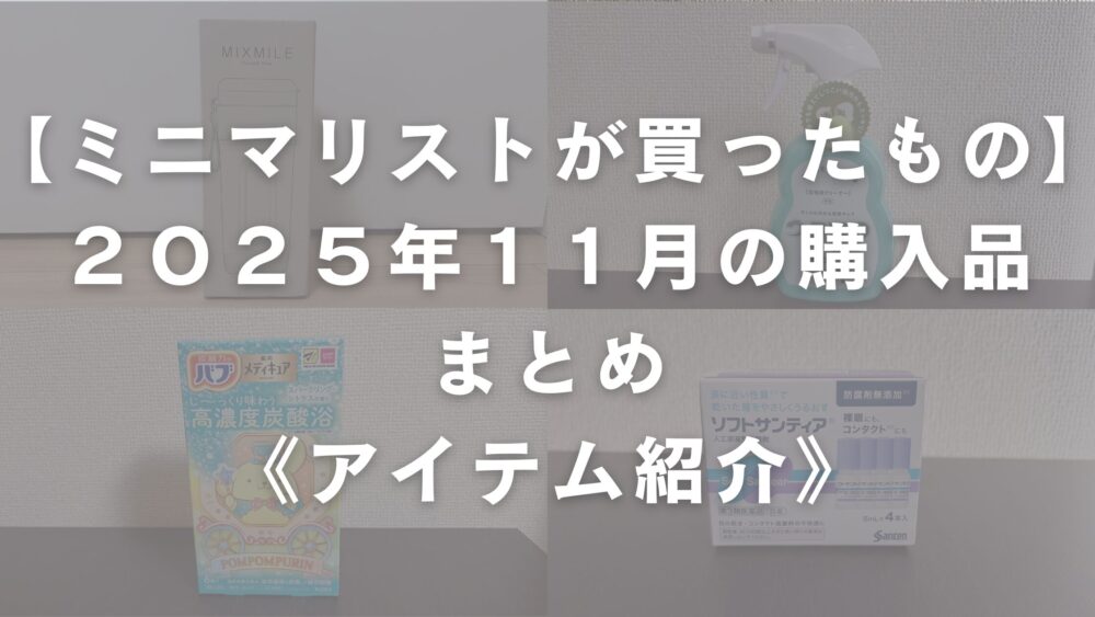 ミニマリストの購入品