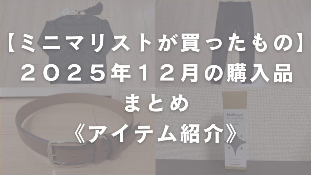 ミニマリストの購入品