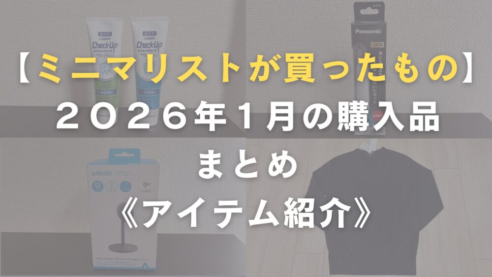 ミニマリストの購入品