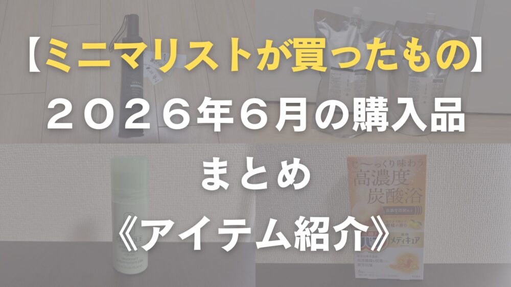 ミニマリストの購入品