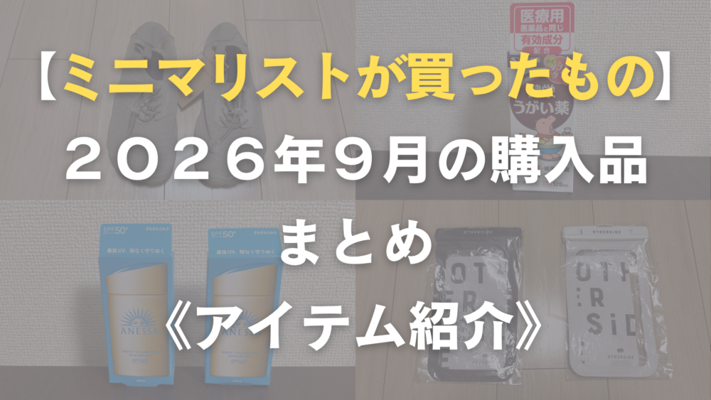 ミニマリストの購入品